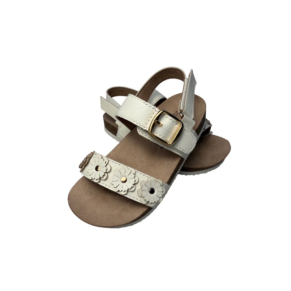 White Mountain Kids Gabriela White Floral Footbed Sandals Size 9M
